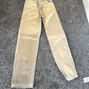 Gold metallic jeans